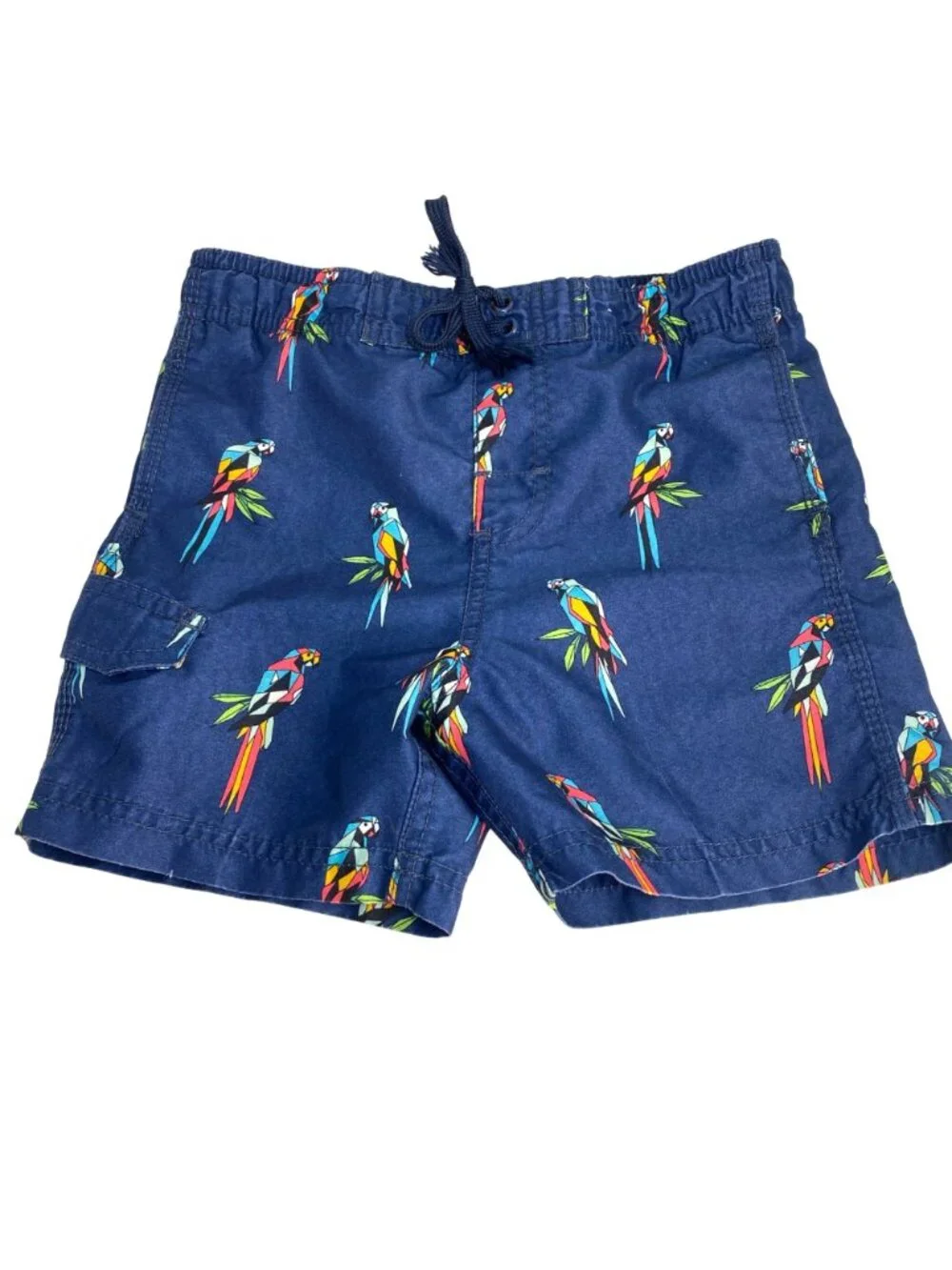 Okanu Surf Toddler Boy's Lot of 2 Beach Swim Trunks Parrot Flag Print Size 4T